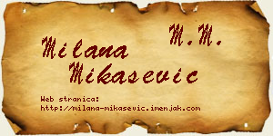 Milana Mikašević vizit kartica